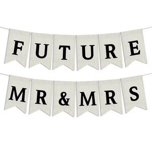 Black and Tan Burlap “Future Mr & Mrs” Banner